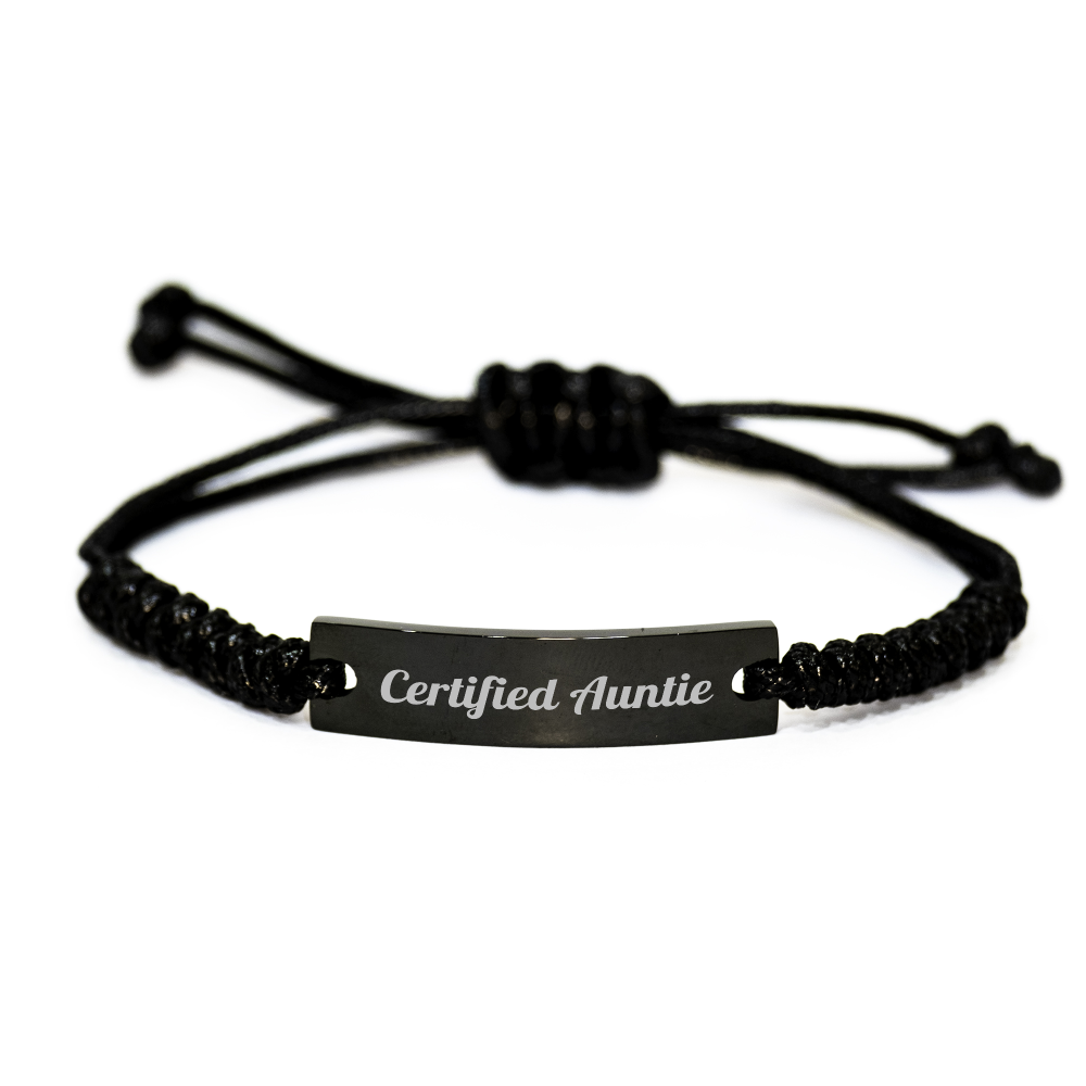 Certified Auntie, Adjustable Rope Bracelet for Aunties