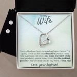 To My Wife - Make my Heart Smile - Forever Love Heart Pendant and Earring Set