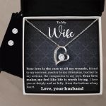 To My Wife- I Love You from the Bottom of my Heart - Forever Love Heart Pendant and Earring Set