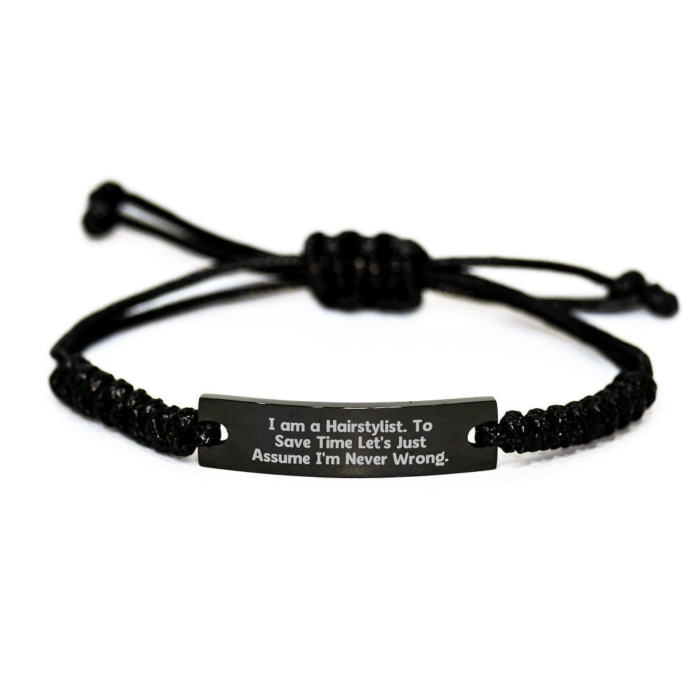 Hairstylist Rope Bracelet Gifts for Men, Funny Quote Rope Bracelet, Christmas Unique Gifts for Hairstylists from Friends or Family